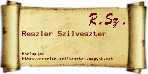 Reszler Szilveszter névjegykártya